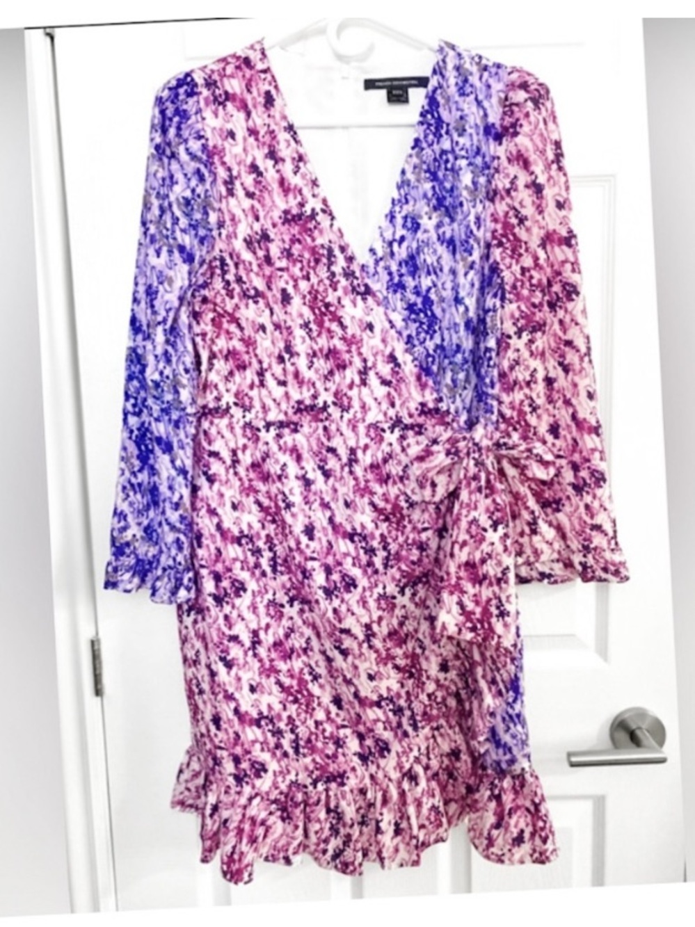 NWOT - Two-Toned Faux Wrap Mini Dress - Picture 3 of 6